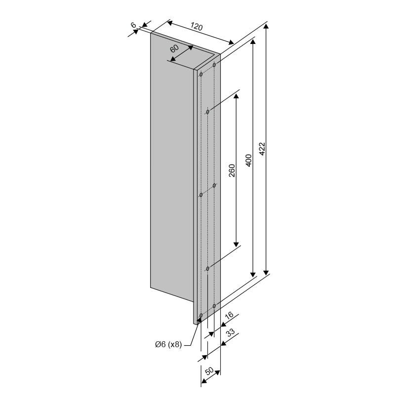 Aumuller FTA600GF-524173 Brackets for mounting window actuators to the frame